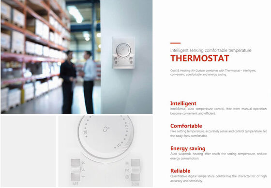 Cortina de ar aquecida da série Theodoor 6G Barreira de porta adequada para restaurantes, hotéis, lojas 0,9m-1,8m